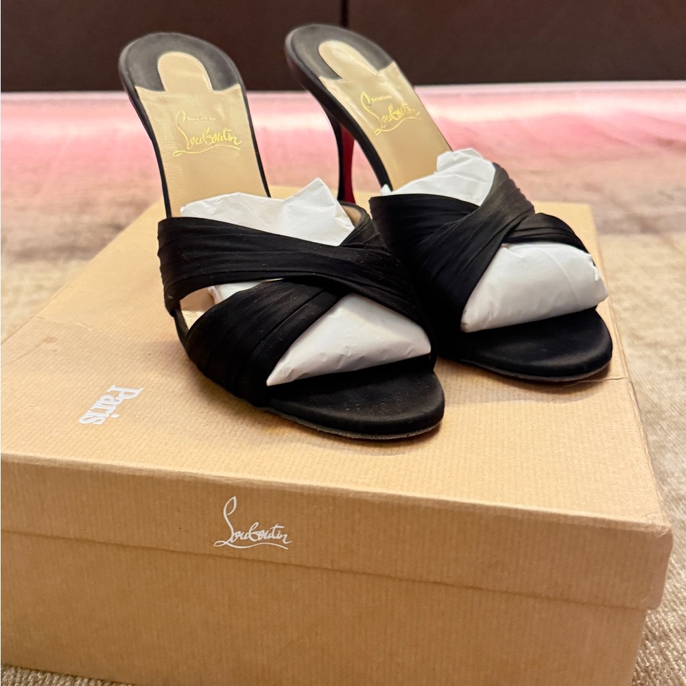 Christian Louboutin Black Crisscross Heels